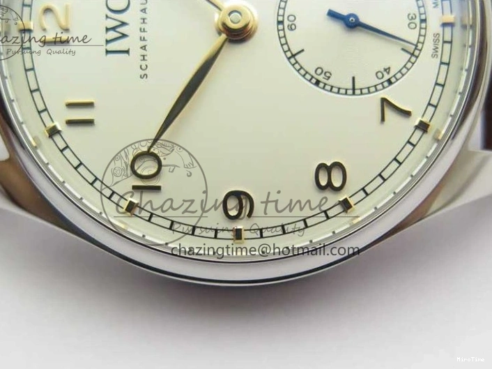 MIROTIME 0413 Original Portuguese IW358304 ZF 1:1 Best Edition SS White Dial RG Markers on Leather Strap A 7077